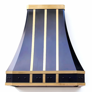 Элитная черная вытяжка из нержавеющей стали и латуни, настенная, архитектурная, для кухни, на заказ - Product Image 3