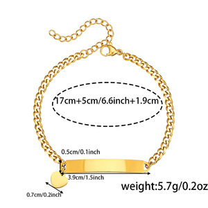 Pulsera de Acero Inoxidable con Colgante Curvo en Forma de Corazón, Ajustable, Joyería Unisex para Aniversario - Product Image 4