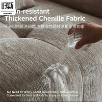 Zeitgenössisches Chesterfield-Stil Minimalistisches Chenille-Sofa mit Abnehmbarer Hoher Rückenlehne, L-förmiges Dreisitzer-Wohnzimmer-Set