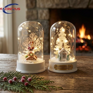 Campana <span class=keywords><strong>de</strong></span> <span class=keywords><strong>Cristal</strong></span> con Escena <span class=keywords><strong>de</strong></span> Nieve Invernal, Casa en Miniatura con Luces LED, Decoración <span class=keywords><strong>de</strong></span> Escritorio para Año Nuevo, Regalo para Niños, Exhibición Única <span class=keywords><strong>de</strong></span> Luces <span class=keywords><strong>de</strong></span> Hadas - Product Image 3