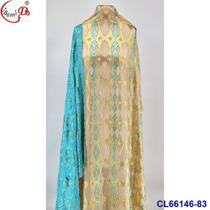 Tùy Chỉnh Thanh Lịch Đa Màu Sắc Sang Trọng Somali Fransawi Dirac 3.5 Sân + Garbasar 2.1 Mét Sudan Toob Vải Lụa - Product Image 6