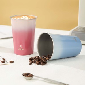 ZhiBei Stainless Steel Drinking Cup Color Gradient Coffee Mug 350Ml For Everyday Use - Product Image 1