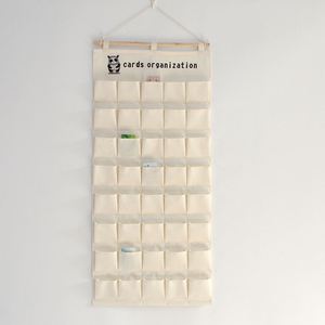 OEM Printed Fabric Cotton Hanging Organizer Wall Wardrobe Sundries Storage Pouch Customizable Size Color and <b>Number</b> - Product Image 3
