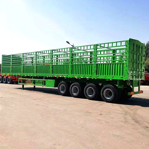 Stake Semi-<b>Trailer</b> 3 Axle 12R22.5 Tires 5-10 Ton Payload Steel Construction 9.5x2.5x3.5m Animal Transport Cargo Fence <b>Trailer</b> - Product Image 6
