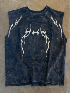 Camiseta sin mangas MZN para hombre, estilo vintage, lavado ácido, estampado <span class=keywords><strong>tribal</strong></span> de llamas, camiseta muscular, ropa urbana - Product Image 3