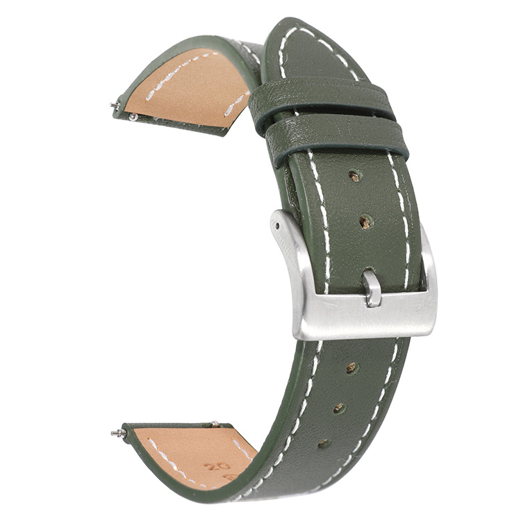 Lionorm Plain Top Grain Leather Watch Strap 20mm 22mm Quick Release Soft Thin Replacement watch band for Most Watch Models