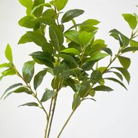 Künstliche Lorbeer-Osmanthus-Blätter Weiche Plastik-Kunstblumenzweige 30-100cm für Innen- und Außenbereich Garten-Landschaftsgestaltung
