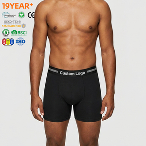 Ropa Interior Ecológica Certificada REACH, Suave, de Alta Elasticidad, Color Sólido, Calzoncillos Largos de Fibra de Bambú para Hombre - Product Image 1