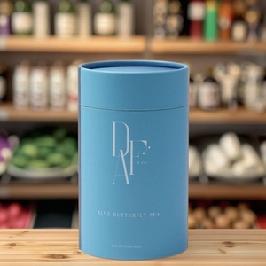 Customized Logo Biodegradable Cardboard Organic Food Packaging for Dried Powder <b>Tea</b> Leaves Cylinder Paper <b>Canister</b> - Product Image 1