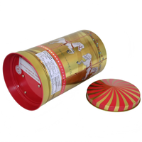 Boîte en fer blanc cylindrique personnalisée sur le thème de Noël, avec cloche musicale rotative à ressort, pour l'emballage alimentaire (sandwichs et aliments pour bébés)