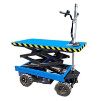 Chariot de patrouille agricole électrique autonome avec élévateur à ciseaux hydraulique pour la livraison d'aliments aux poulets, porcs et bétail