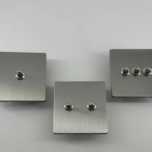 High Quality UK Standard Stainless Steel Panel <strong>Toggle</strong> 1/2/3/4 Gang Switch and Socket Metal <strong>Toggle</strong> Switch for Home and Hotel Use - Product Image 2