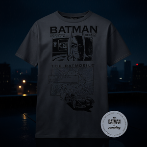 T-shirt Batman The Night grigia con design a fumetti, prodotto ufficiale con licenza - Product Image 3