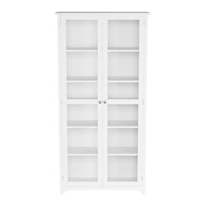 Chino fábrica Puerta de vidrio blanco de hampton antiguo <span class=keywords><strong>vintage</strong></span> de madera biblioteca estante - Product Image 1