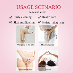 Lingettes féminines OEM, sensibles, bio, non tissées, pour le démaquillage, lingettes de voyage, lingettes nettoyantes pour le visage et le <span class=keywords><strong>vagin</strong></span>, emballées individuellement - Product Image 3