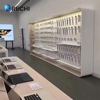 Comptoir de présentation de téléphone portable de qualité supérieure RECHI, design de table, présentoir mural pour accessoires de téléphone portable avec étagère à crochets