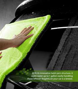 Serviette de nettoyage automobile en microfibre épaisse, séchage rapide, non tissée, double face, fil torsadé, super absorbante, sans rayures, pour SUV pleine grandeur - Product Image 5