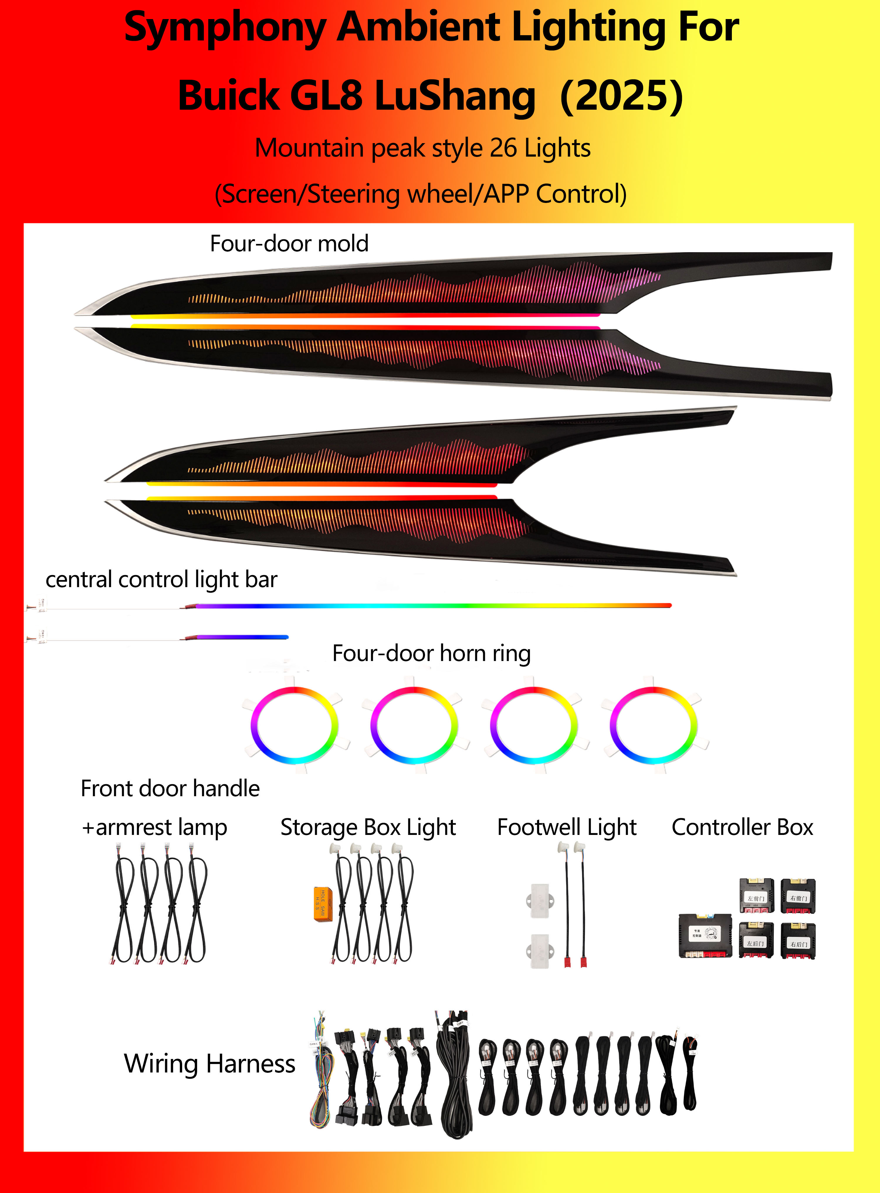 Buick GL8 LuShang Estilo Pico de Montaña Sinfonía 26 Luces