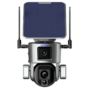 Radar Dual Sensing Lokaler/Cloud-Speicher 355 Grad Betrachtung winkel PTZ Hoch auflösendes Dual Lens 4MP Solar batterie WiFi PTZ-Kamera