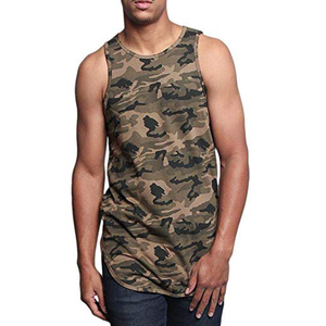 Marque privée de débardeur pour hommes à la palangre débardeur anti-odeur hautement entraînement polyester spandex coupe athlétique débardeur à longue queue pour hommes de grande taille OEM - Product Image 1