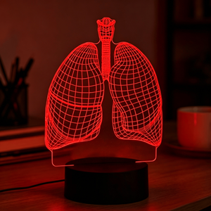 Lampe de nuit personnalisée avec image d'organes humains, cœur, poumons, lampe 3D pour chambre à coucher, 7 couleurs, décoration de la maison - Product Image 2
