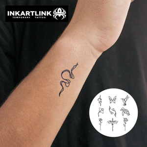 INKARTLINK Autocollant de <span class=keywords><strong>tatouage</strong></span> semi-permanent personnalisé à une ligne, motif Dragon, Serpent, Rose, pour le corps, imperméable, longue durée (2 semaines), encre Jagua - Product Image 4