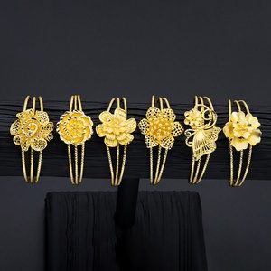 Jxx 24K Gold Jewelry Brass Popular <b>Adjustable</b> Factory Wholesale Bangle <b>Bracelets</b> Gold Plated Fashion Bangles - Product Image 1