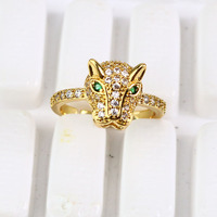 Csja — bagues en forme de léopard, anneau Chic et délicat, plaqué or, Micro pavé, pour femmes, dames, anneaux doigt panthère en diamant, RM1115