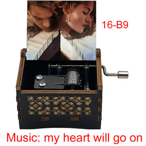 Romántico mi corazón irá en caja de música con manivela de madera Titanic película <span class=keywords><strong>Jack</strong></span> Rose Fans recuerdo especial amante regalos de navidad - Product Image 3