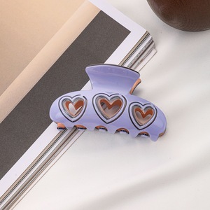 Pince à cheveux en alliage en forme de cœur creux YT, style japonais et coréen, avec blocs de couleur doux, accessoires capillaires pour femmes, usage quotidien - Product Image 6