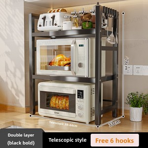 Étagères de rangement de comptoir de cuisine en métal à 2 niveaux avec porte-serviettes en papier et planche à découper Étagère <span class=keywords><strong>pour</strong></span> four à micro-ondes - Product Image 6