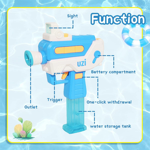 2022 Zomer Hot Items Lange Bereik Elektrische <span class=keywords><strong>Water</strong></span> <span class=keywords><strong>Gun</strong></span> Uzi Speelgoed Zomer Strand Squirt <span class=keywords><strong>Water</strong></span> Shooting Game Speelgoed Waterpistool voor Jongen Kinderen - Product Image 5