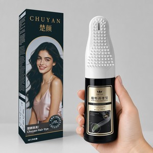 Tinte Capilar Herbal en Crema Negro Intenso OEM a Base de Plantas con Aplicador de Peine y Cepillo - Product Image 1
