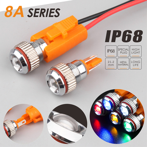 LANBOO 8mm kısa su geçirmez IP68 Metal gösterge ışığı 5-24V 220V yüksek parlaklık kablolu Terminal Pilot lamba kırmızı yeşil LED - Product Image 2
