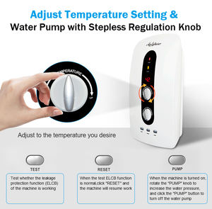 Calentador de Agua Eléctrico Instantáneo de 5.5KW con Bomba de Presión, Elemento Calefactor de Acero Inoxidable, Resistente al Agua IPx4, para Uso Doméstico y Hotelero - Product Image 5