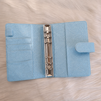 Carnet de notes A6 irisé laser avec logo personnalisé, 6 anneaux, couverture holographique nacrée, organiseur journalier pour femmes