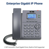 Teléfono VoIP de Escritorio SIP-T780PGN, Teléfono SIP Gigabit PoE, 2 Cuentas SIP, Pantalla LCD Retroiluminada, Teléfono para Centro de Llamadas Sin Adaptador de Corriente