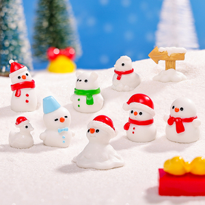 Ornamenti Natalizi in Resina all'Ingrosso, Mini Statuette <span class=keywords><strong>di</strong></span> Pupazzi <span class=keywords><strong>di</strong></span> Neve per Case delle Bambole, Miniature Fai-da-Te, Villaggi Natalizi e Decorazioni per la Casa - Product Image 5