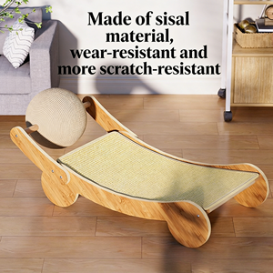 Papan Cakar Kucing Sisal Penuh Tanpa Tumpahan, Papan Cakar Vertikal dengan Bola Terintegrasi, Tempat Tidur Kucing Anti-Cakar, Gaya Angin yang Menggemaskan - Product Image 2