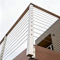 Balustrade en acier inoxydable moderne à faible entretien HIMOWAY, montage latéral, garde-corps à câble plat pour balcon extérieur