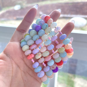 สร้อยข้อมือทอด้วยมือเซรามิกเล็กๆน้อยๆลูกปัดแก้วสีลูกอมมุกเทียมและสร้อยข้อมือลูกปัดข้าว - Product Image 5