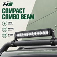 Barre lumineuse LED HSSH 5,5-22 pouces 30W-120W sans vis, optique à lentille simple rangée, phare de conduite tout-terrain pour camion, SUV, Jeep 4x4