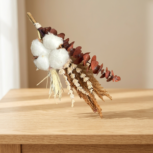 Arrangement floral artificiel en coton, bouquet de fausses fleurs d'eucalyptus séchées, plante décorative pour la maison, les mariages et les fêtes - Product Image 3