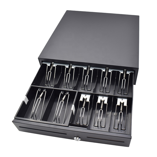 Longfly Durable Metal Mini Cash Drawer & Lock Box with 2/3/1 Compartments for Supermarket Cashier Model 410 900mm Height