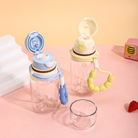 Nouvel Arrivage en Gros : Gobelets Réutilisables en Plastique de 500 ml pour Enfants, Filles, pour Café, Lait et Thé, avec Paille et Cordon