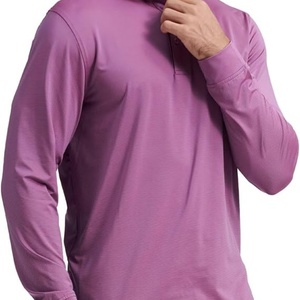 Chemise à manches longues pour homme, taille XL, coupe classique, respirante, sportive, décontractée, col classique, séchage rapide, tissu tricoté, spandex/polyester, rayures fines - Product Image 4