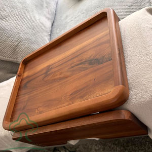 Accoudoir de canapé en bois d'acacia-Clip de <span class=keywords><strong>table</strong></span> de plateau d'acacia-<span class=keywords><strong>Table</strong></span> d'accoudoir de canapé-Tables d'appoint en bois pour manger et boire - Product Image 4