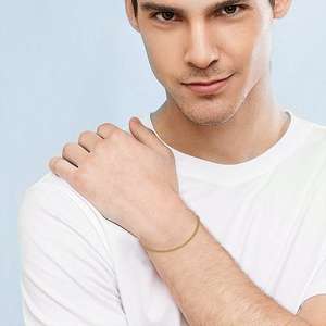 इतालवी शैली के गहने 925 स्टर्लिंग चांदी का सोना चढ़ाया 2.8 मिमी मेल लिंक चेन ब्रेसलेट - Product Image 2