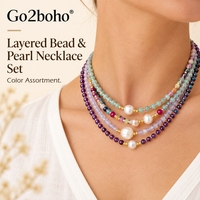 Colliers perlés Go2boho avec centres en perles d'imitation, perles facettées colorées et détails plaqués or pour cadeaux