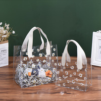 Sac fourre-tout à provisions transparent en PVC avec logo personnalisé étanche à bas prix